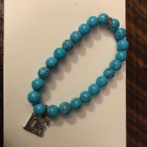 Turquoise bracelet with LOVE charm